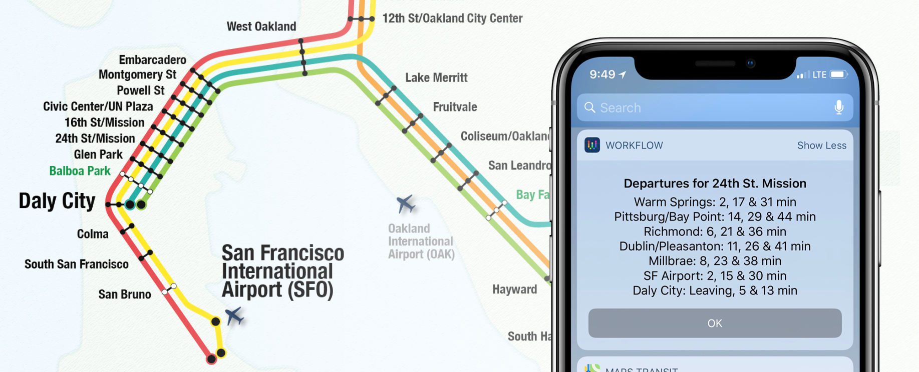 bart real time trip planner