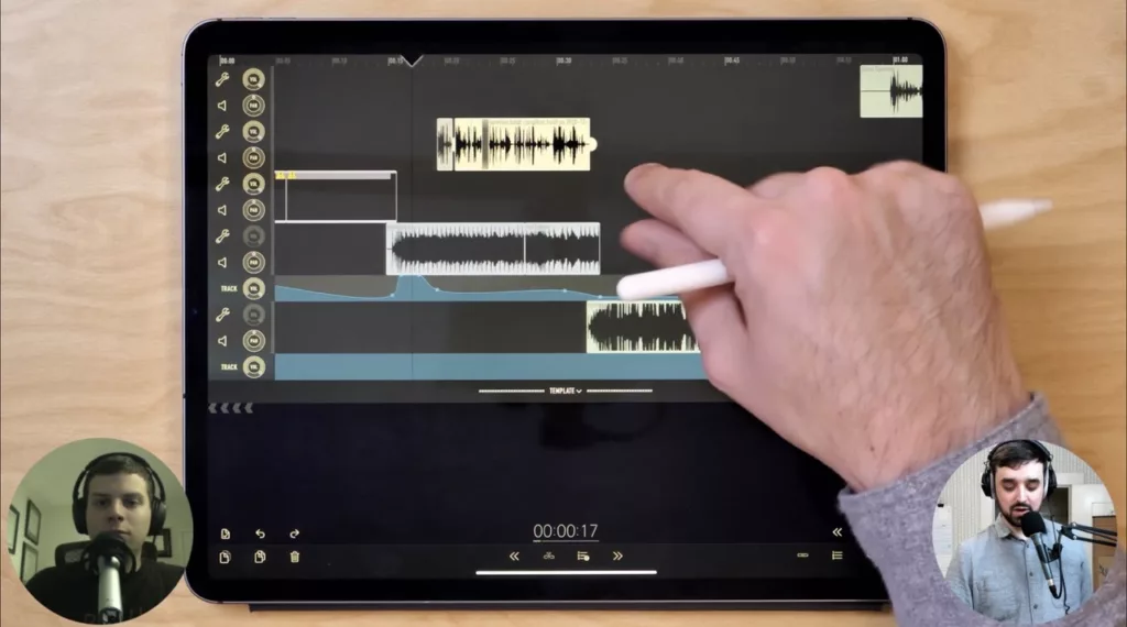 Using Apple Pencil to edit audio with Ferrite