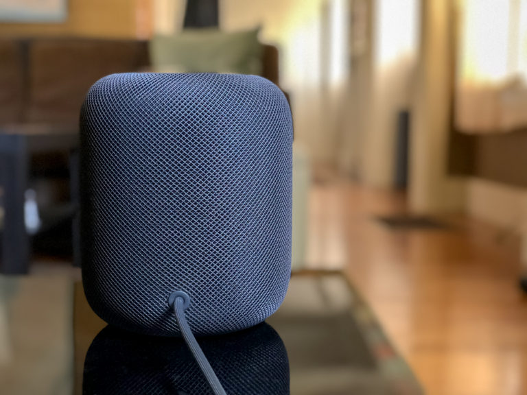Hero image of HomePod in the author's home