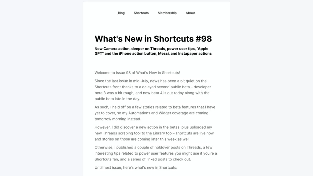 What’s New in Shortcuts – Issue 98
