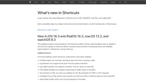 Apple posts iOS 16.3 release notes for Shortcuts