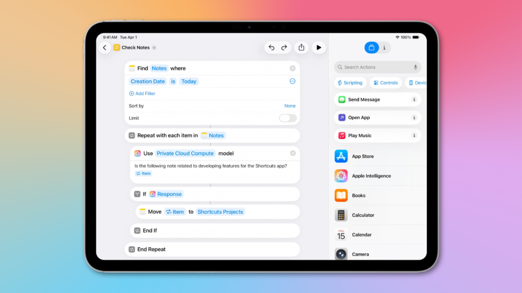 Shortcuts gains actions for Apple Intelligence, Messages, and Notes checklists in iOS 26 beta