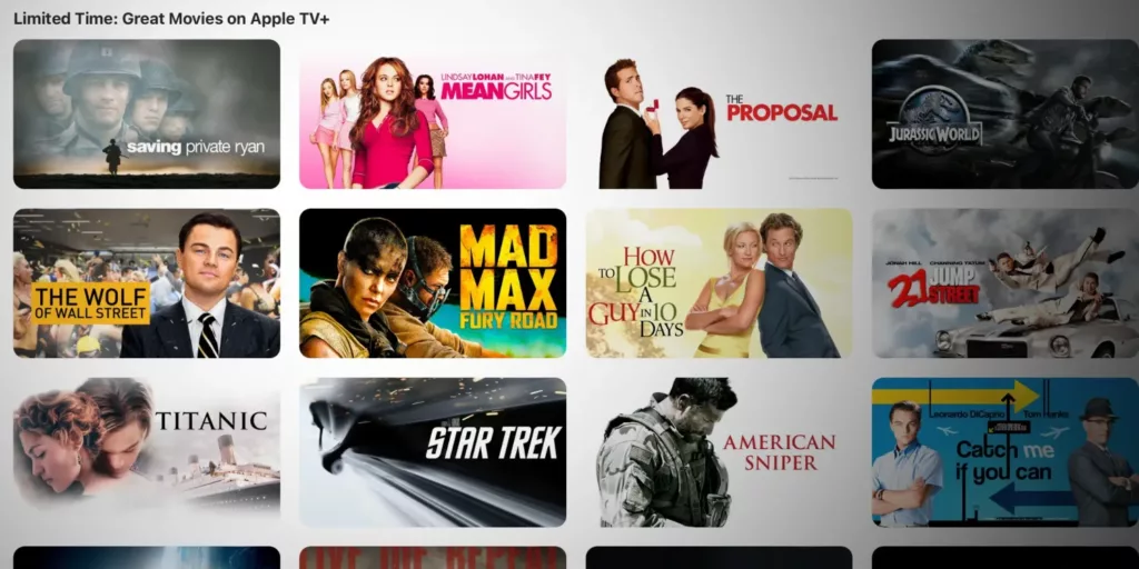 Apple TV+ adds a limited time library of 50 movies to stream for free »