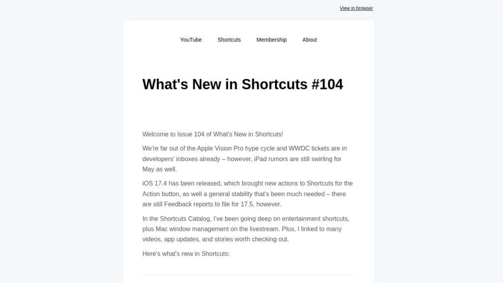 What’s New in Shortcuts – Issue 104