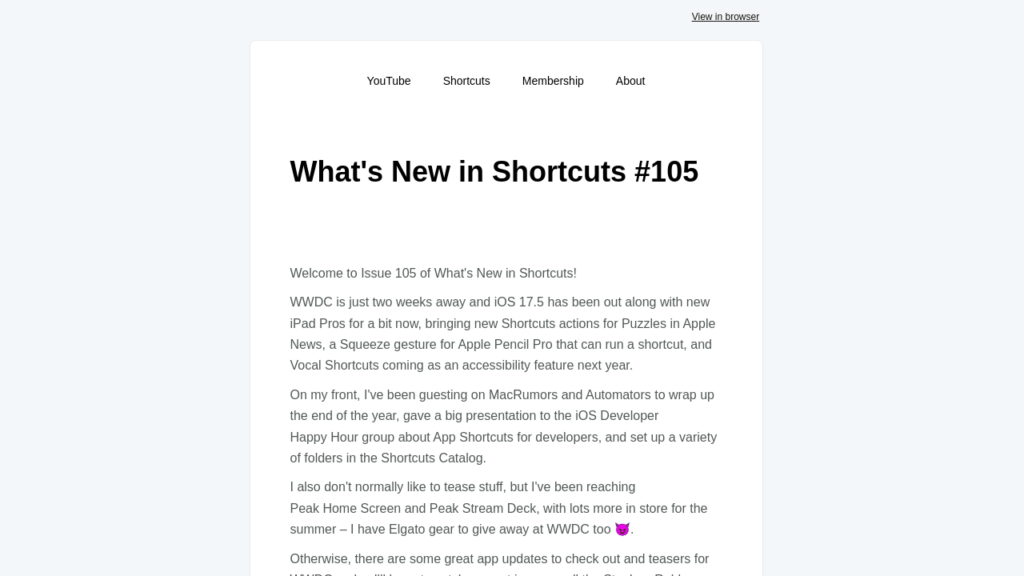 What’s New in Shortcuts – Issue 105