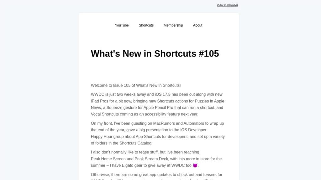 What’s New in Shortcuts – Issue 105