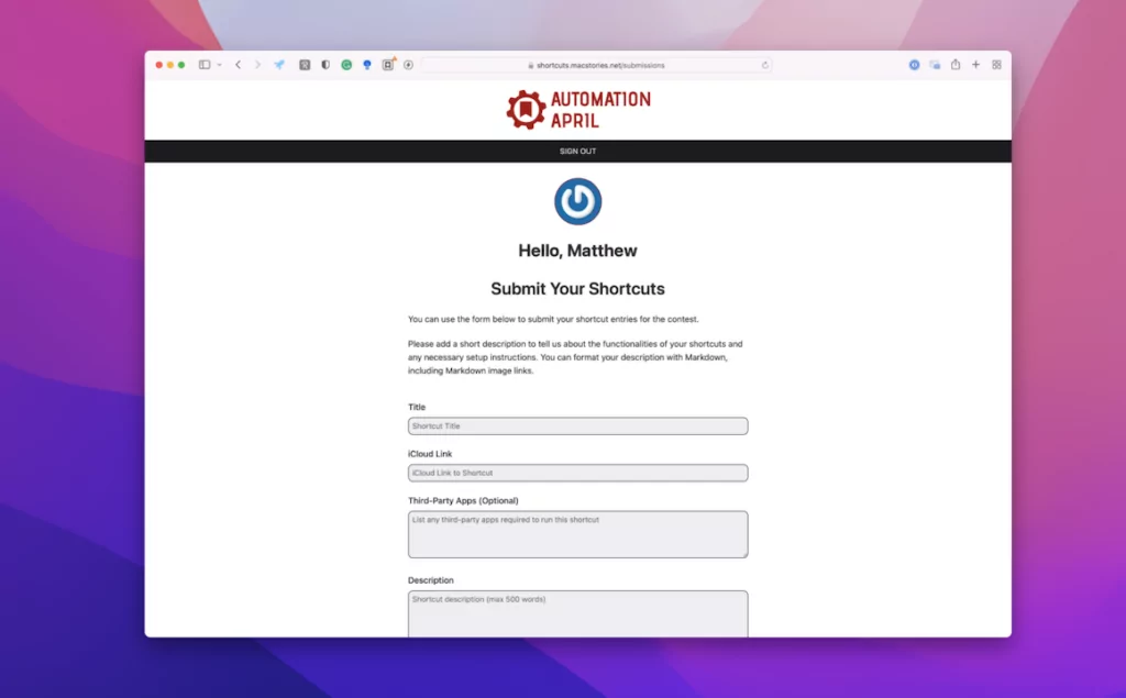 Submit your shortcuts to MacStories’s Automation April contest