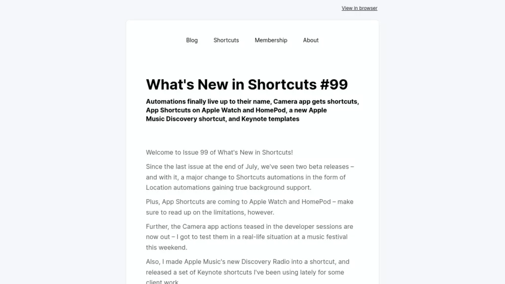 What’s New in Shortcuts – Issue 99