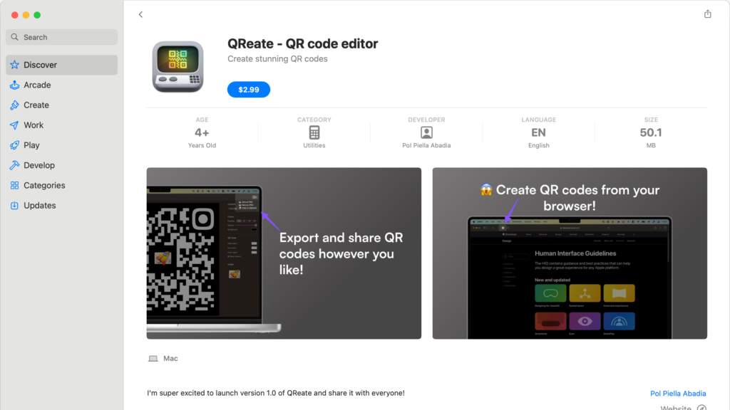 QReate lets you create stunning QR codes on Mac »