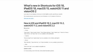 What’s New in Shortcuts in iOS and iPadOS 18.2, macOS 15.2, watchOS 11.2, and visionOS 2.2 »