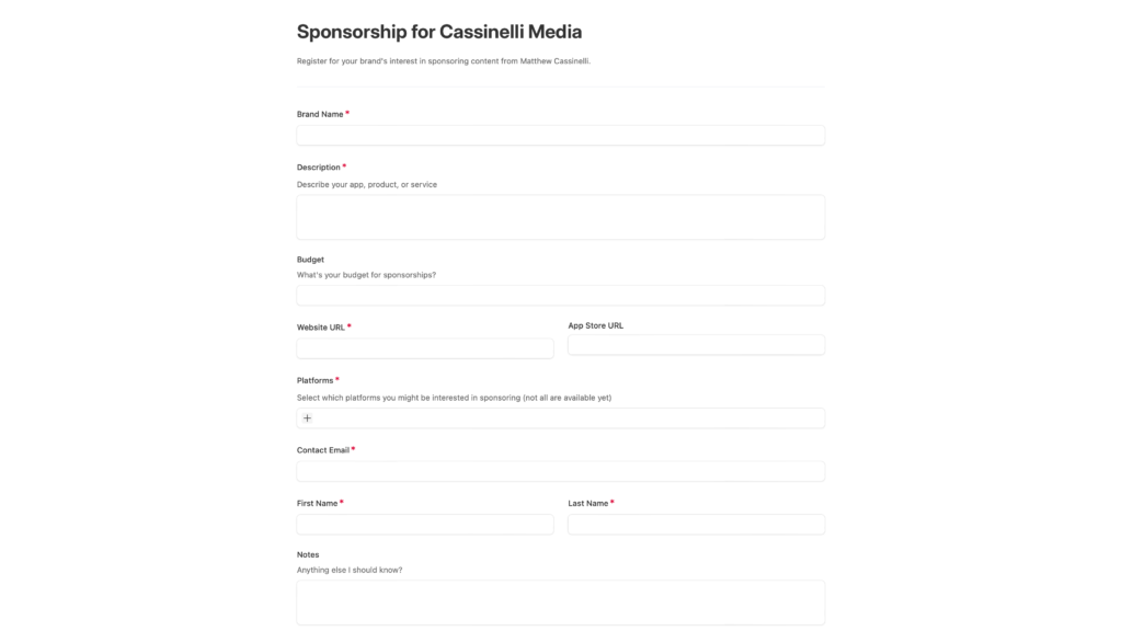 Register Your Interest For Sponsorships
