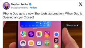 iPhone Duo adds a Shortcuts automation for When Duo is Opened and Closed