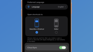 iOS 27: Open Shortcuts to Editor instead of Describe a Shortcut